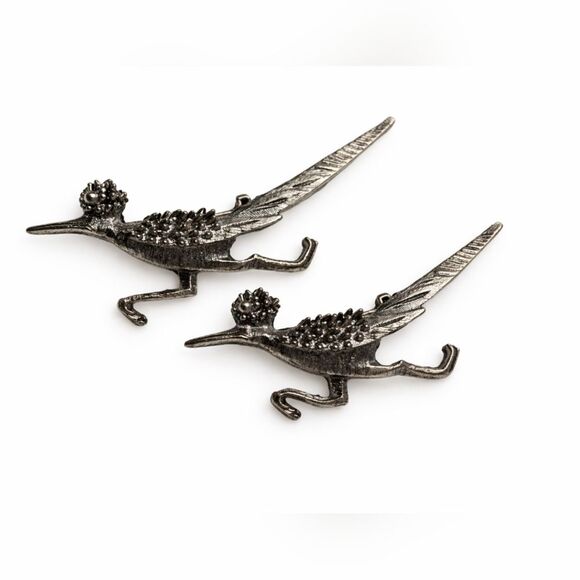 Source Unknown Jewelry - Vintage Roadrunner Bird Brooch Pair Silver Tone Mid Century Novelty Set